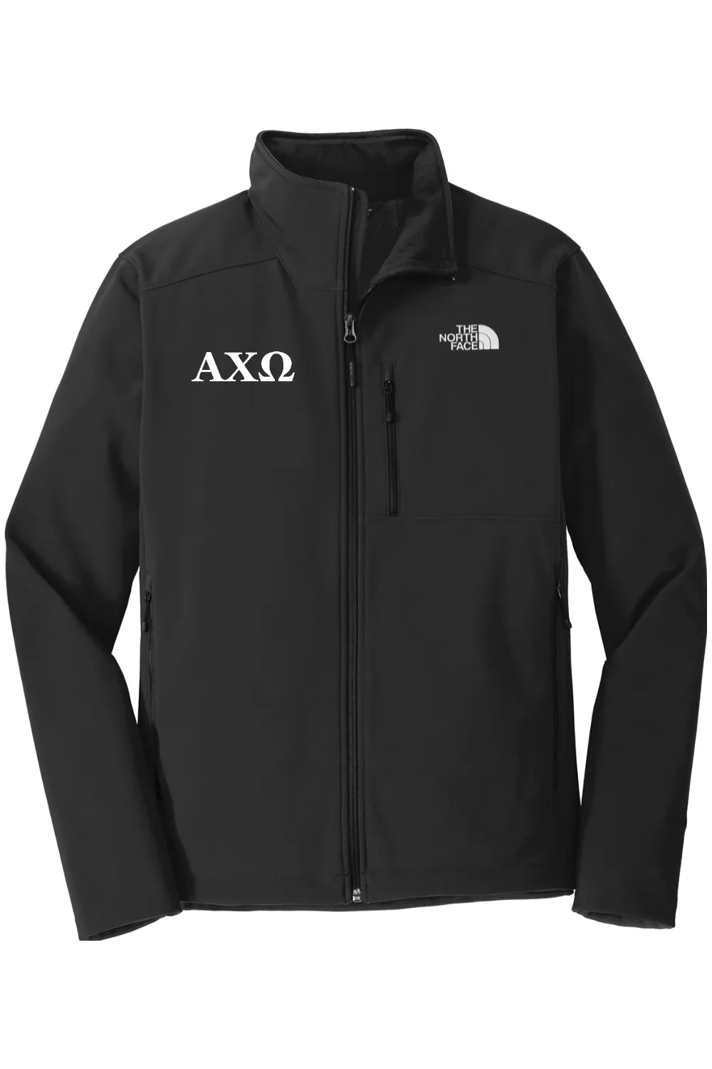 Alpha Chi Omega - North Face Apex Barrier Soft Shell Jacket - White Embroidered Letters