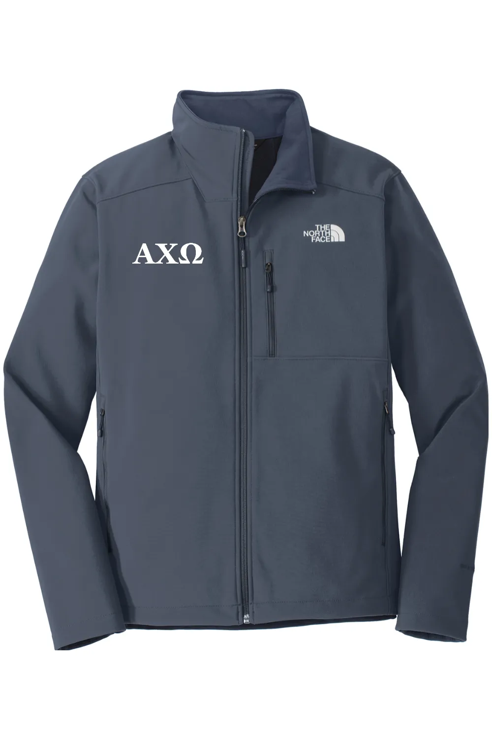 Alpha Chi Omega - North Face Apex Barrier Soft Shell Jacket - White Embroidered Letters