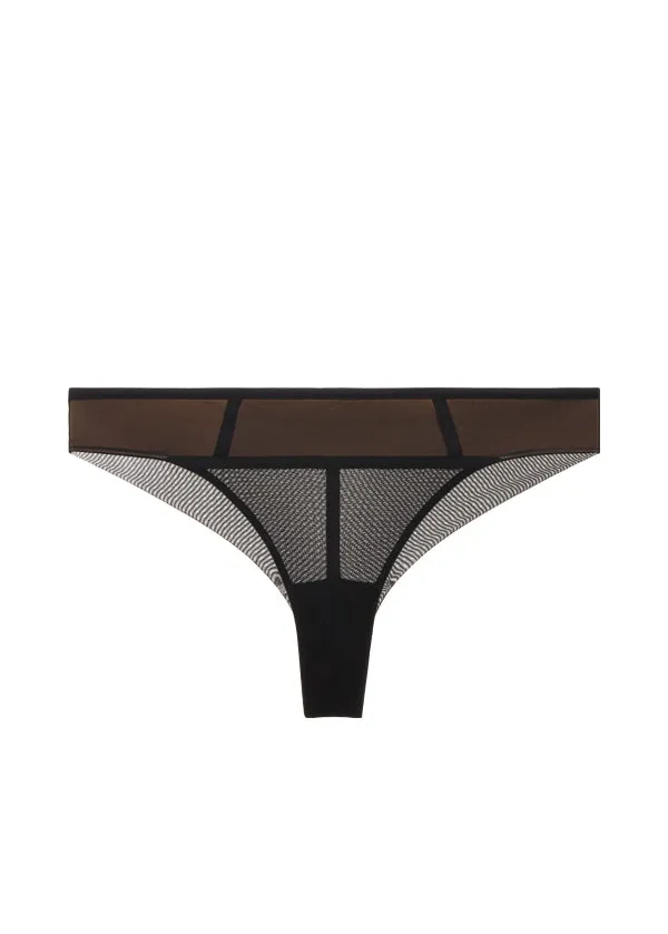 ANN Black High-Waisted Mesh Hipster Panties