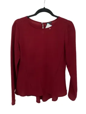 Ann Taylor Misses Size 4 Burgundy LS Blouse