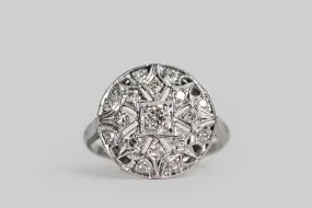 Art Deco North Star Diamond Cluster Ring