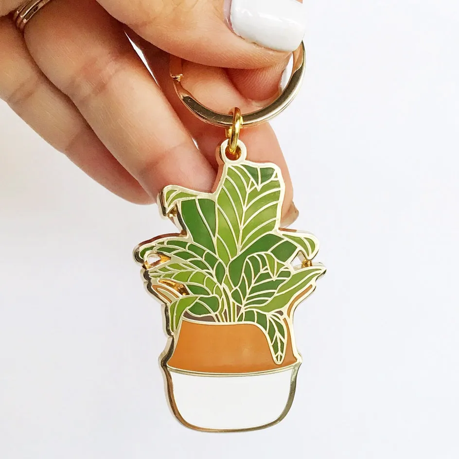 Banana Leaf Plant Keychain