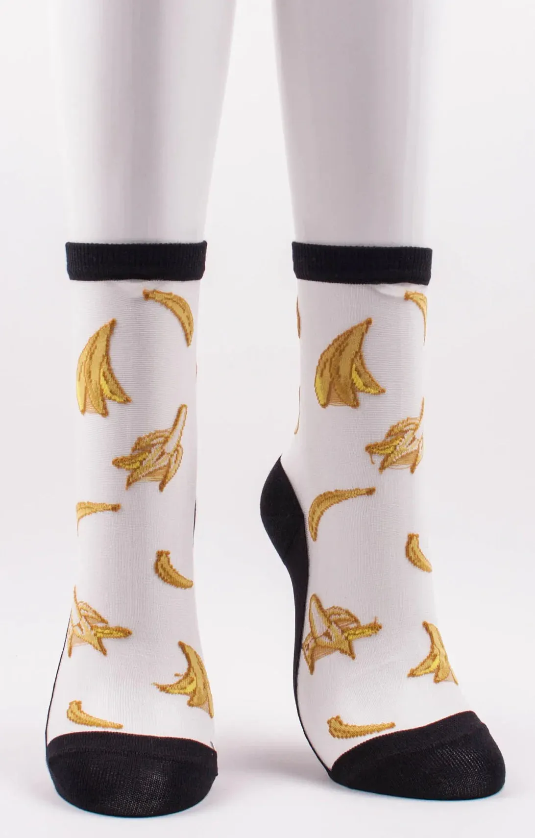 Banana Sheer Crew Socks