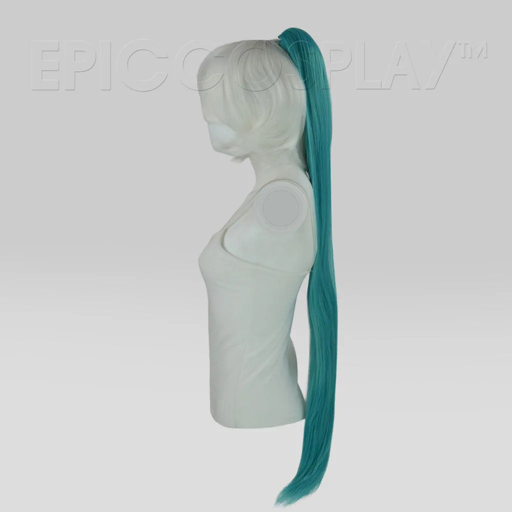 C0VG35 - Factory Sample - 35" Vocaloid Green Straight Ponytail Clipon