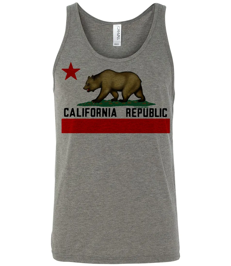 California Republic Borderless Flag Triblend Tank Top