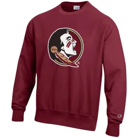 Champion Adult/Unisex Seminole Logo Reverse Weave Crew Sweat - Garnet