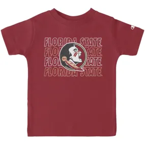 Champion Toddler Seminole Logo/Repeat Florida State Design Short Sleeve T-shirt - Garnet