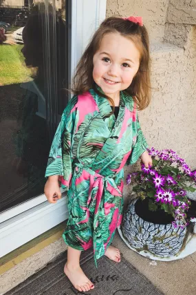 Children's Pink Banana Leaf Robe