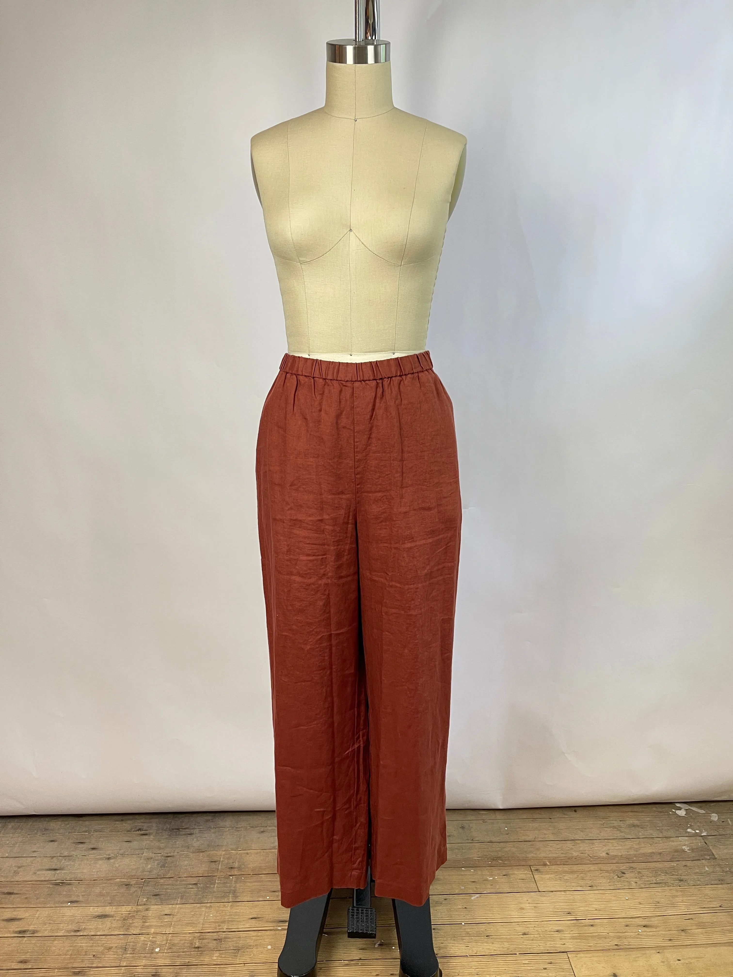 Eileen Fisher Red Linen Pants (XL)