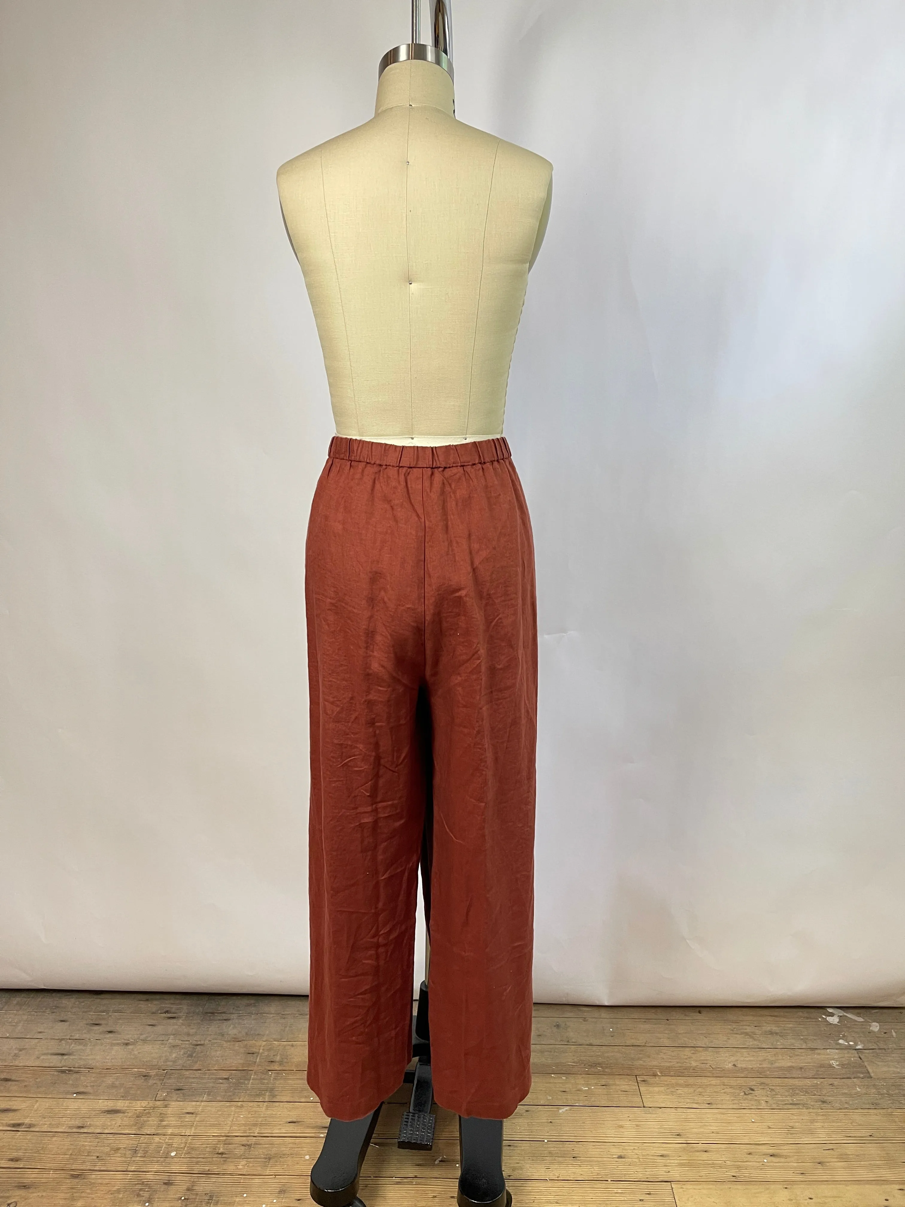 Eileen Fisher Red Linen Pants (XL)