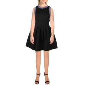 English Factory Women's Pleated Sleeveless Fit & Flare Dress, Black, S