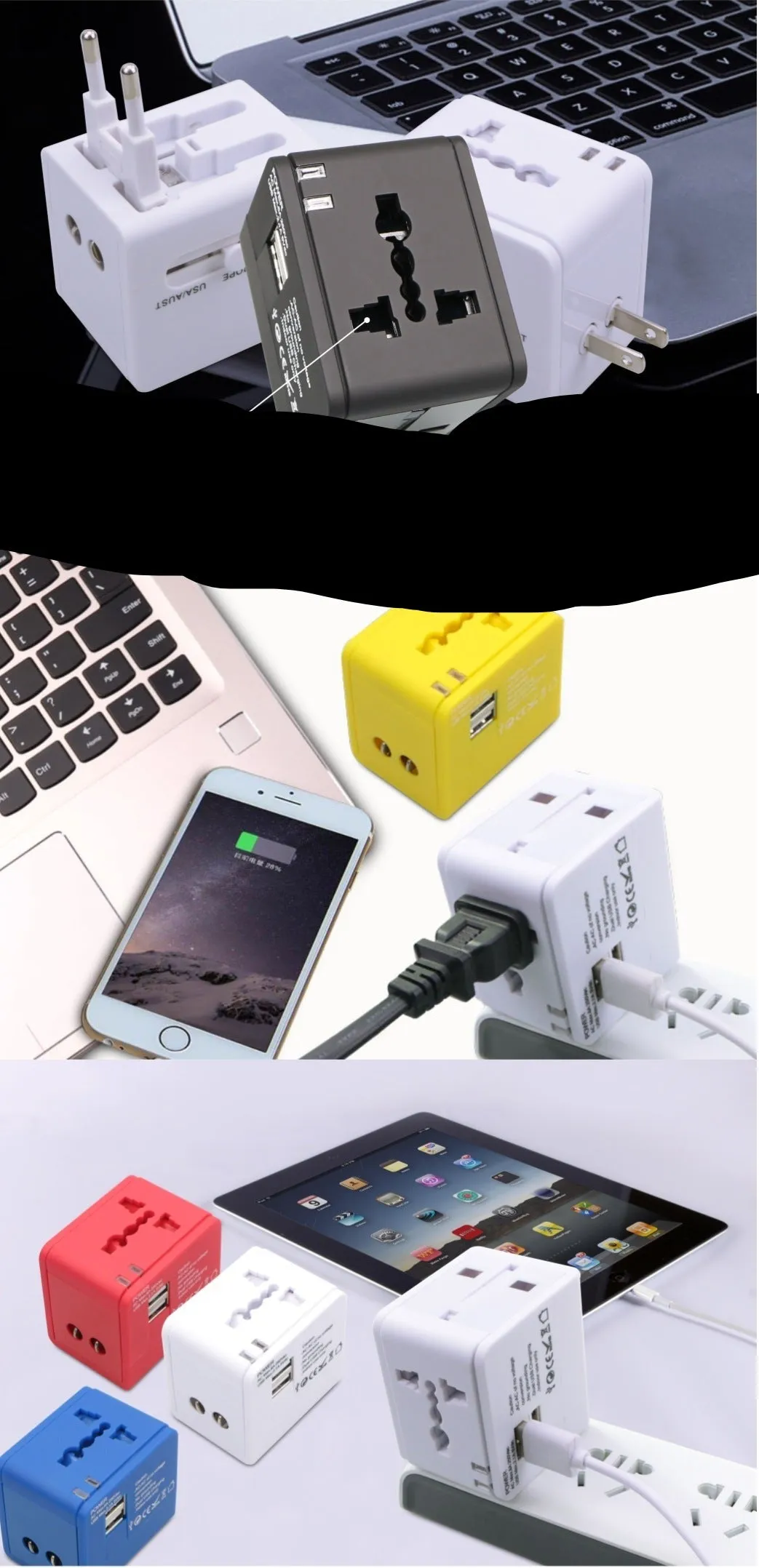 Factory direct plug with USB travel adapter