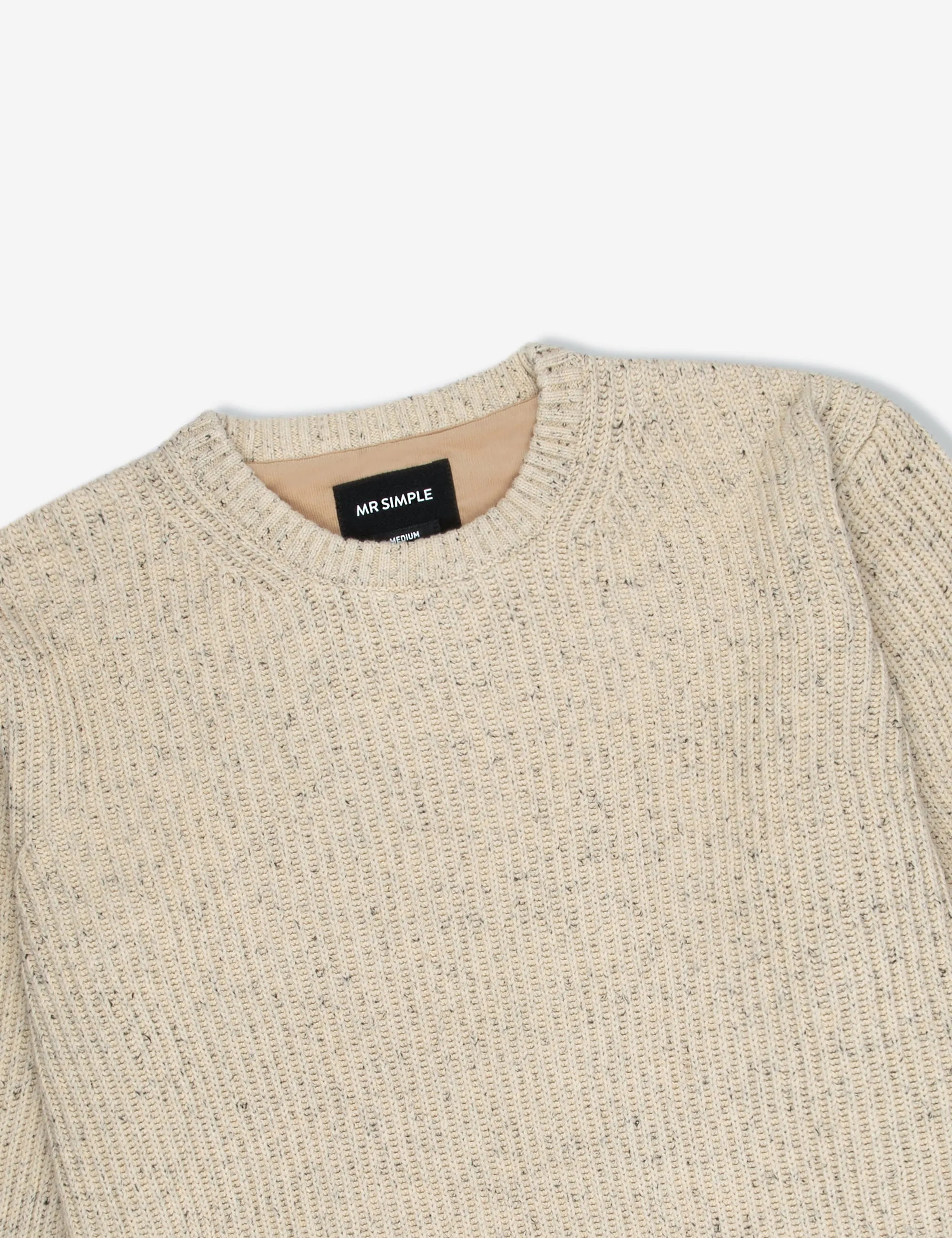 Organic Oatmeal Fisher Chunky Knit Sweater