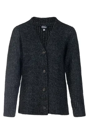 Fisher rib V neck Cardigan | CHARCOAL MARL | 7273ZZ