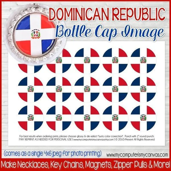 Flag Bottle Cap PRINTABLE {DOMINICAN REPUBLIC}