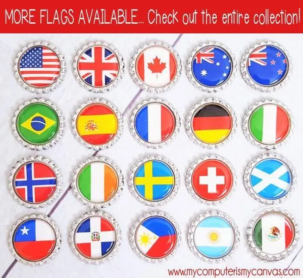 Flag Bottle Cap PRINTABLE {DOMINICAN REPUBLIC}