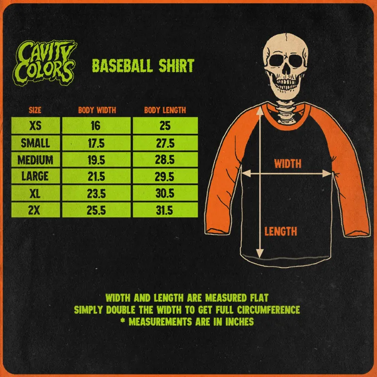 GHOST FACE: SKELE-FACE - BASEBALL SHIRT (GLOW IN THE DARK)