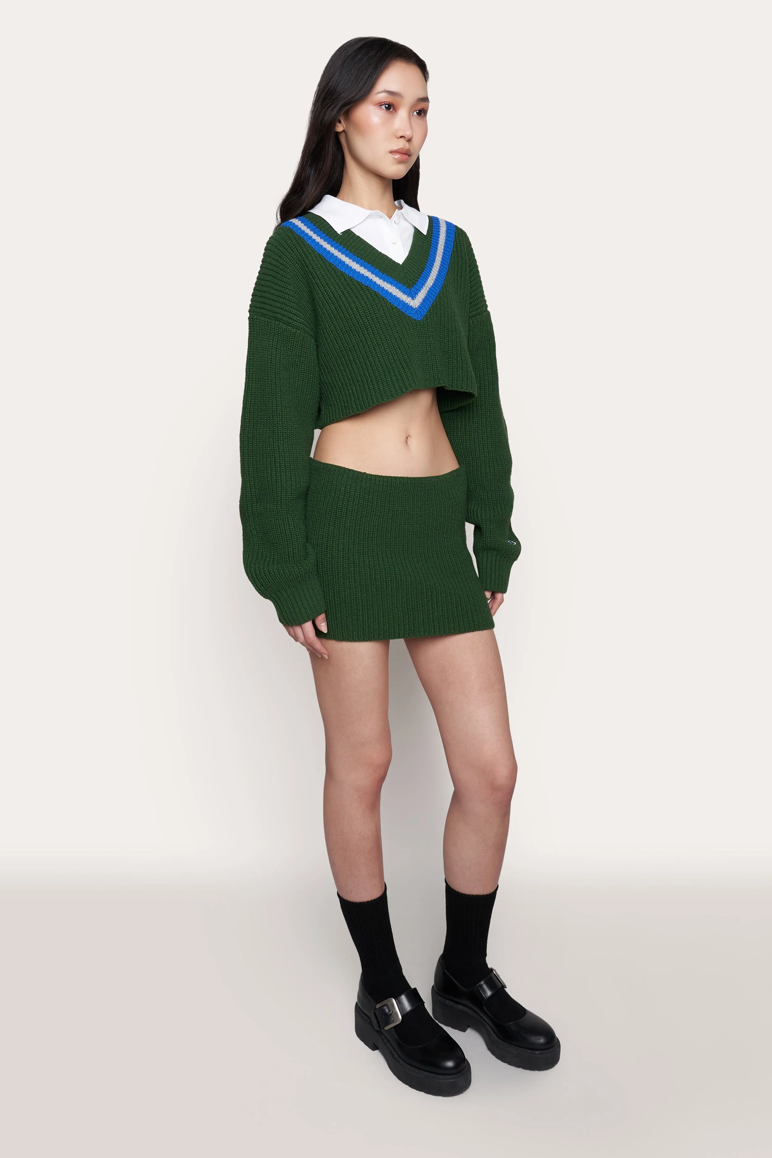 Guizio X Champion Rib Knit Mini Skirt