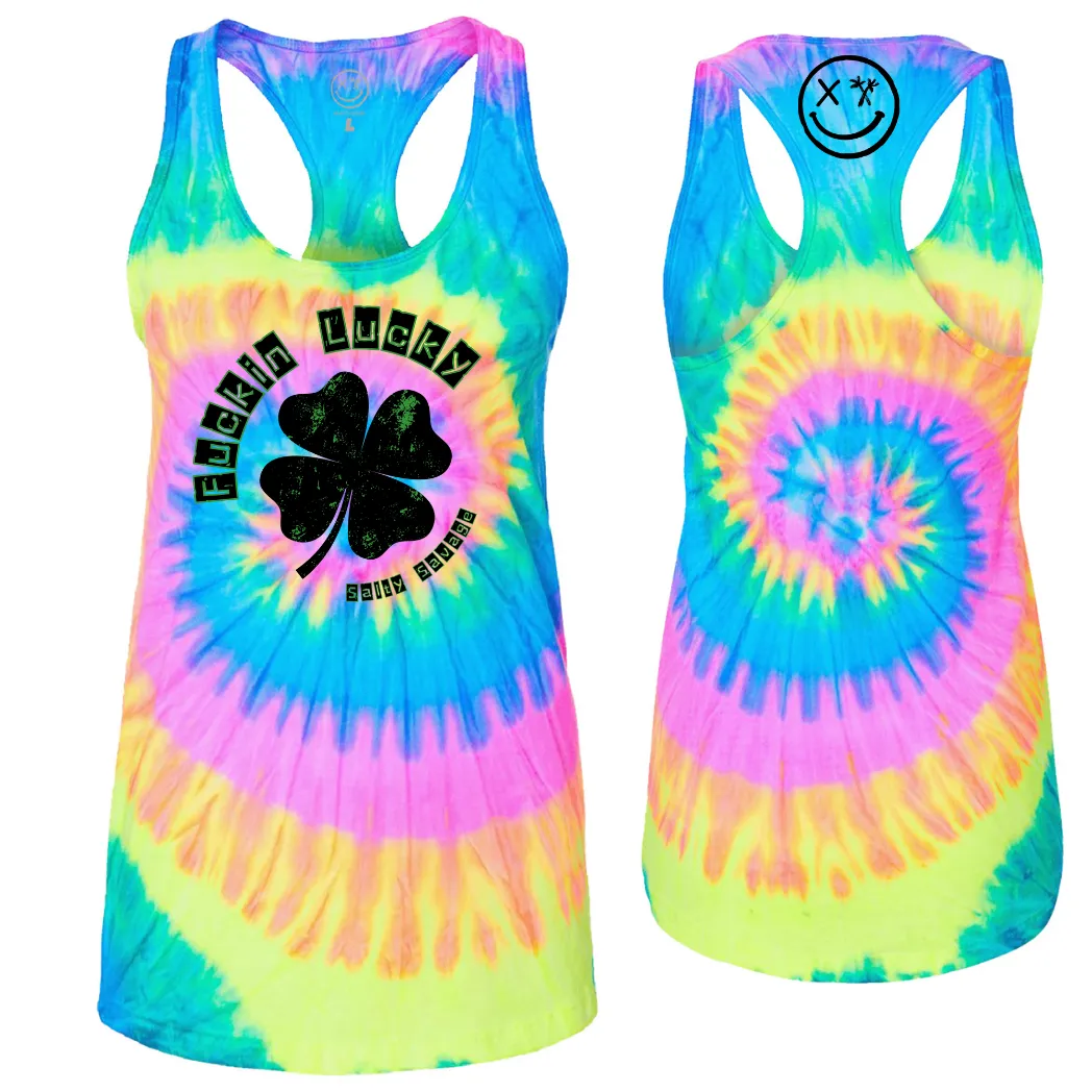 Ladies “Fuckin Lucky” Racerback Tank