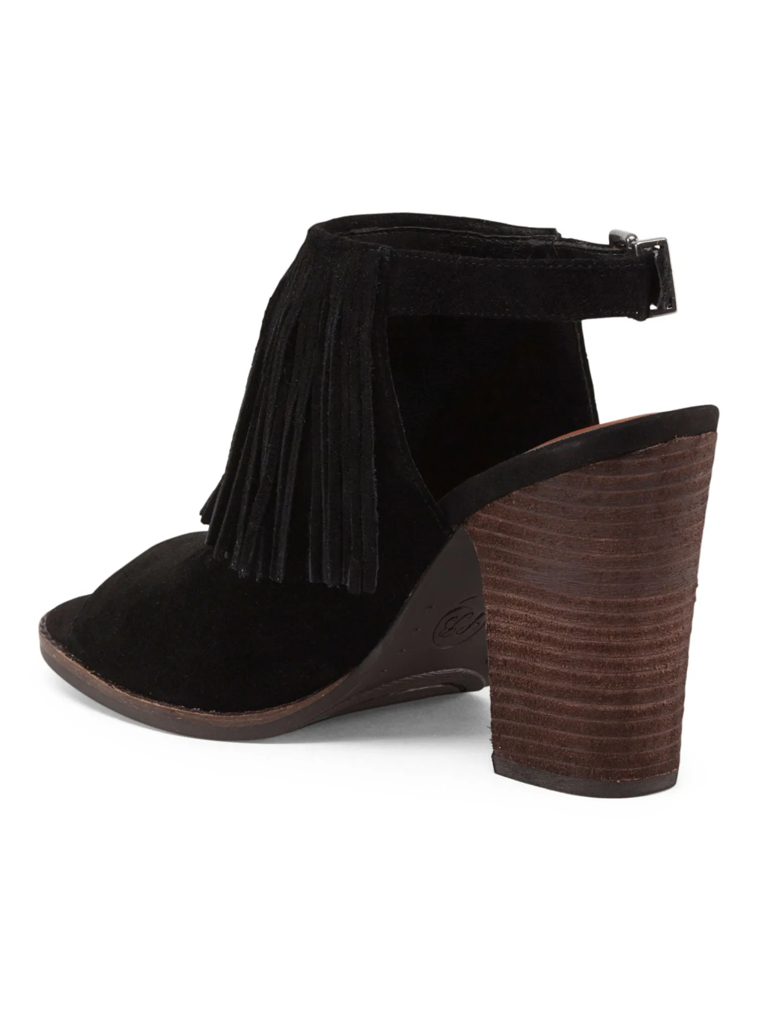 LUCKY BRAND Suede Open Toe Bootie