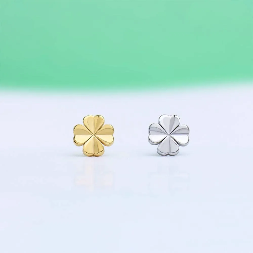 Lucky Four Leaf Clover Stud