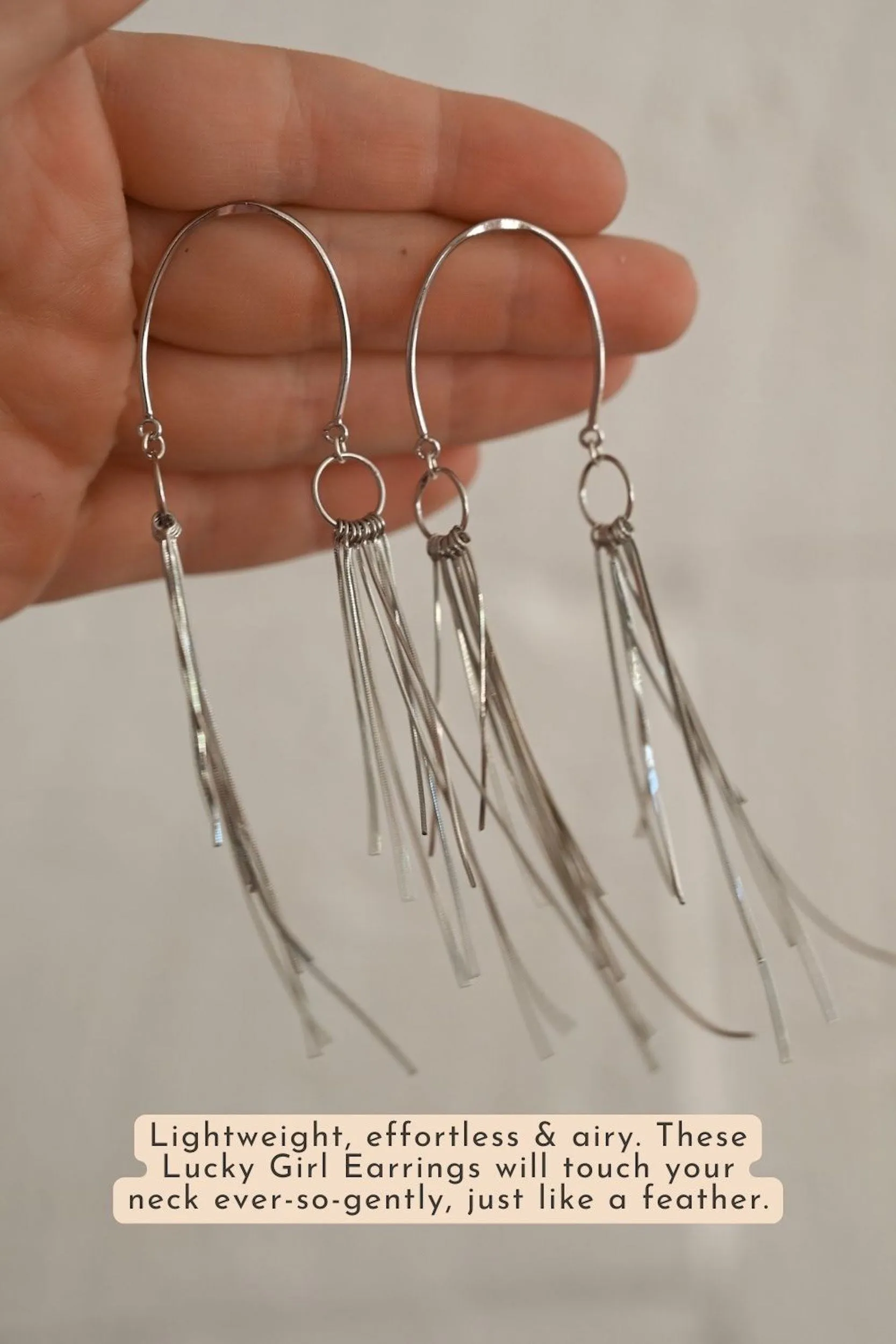 Lucky Girl Silver Fringe Earrings