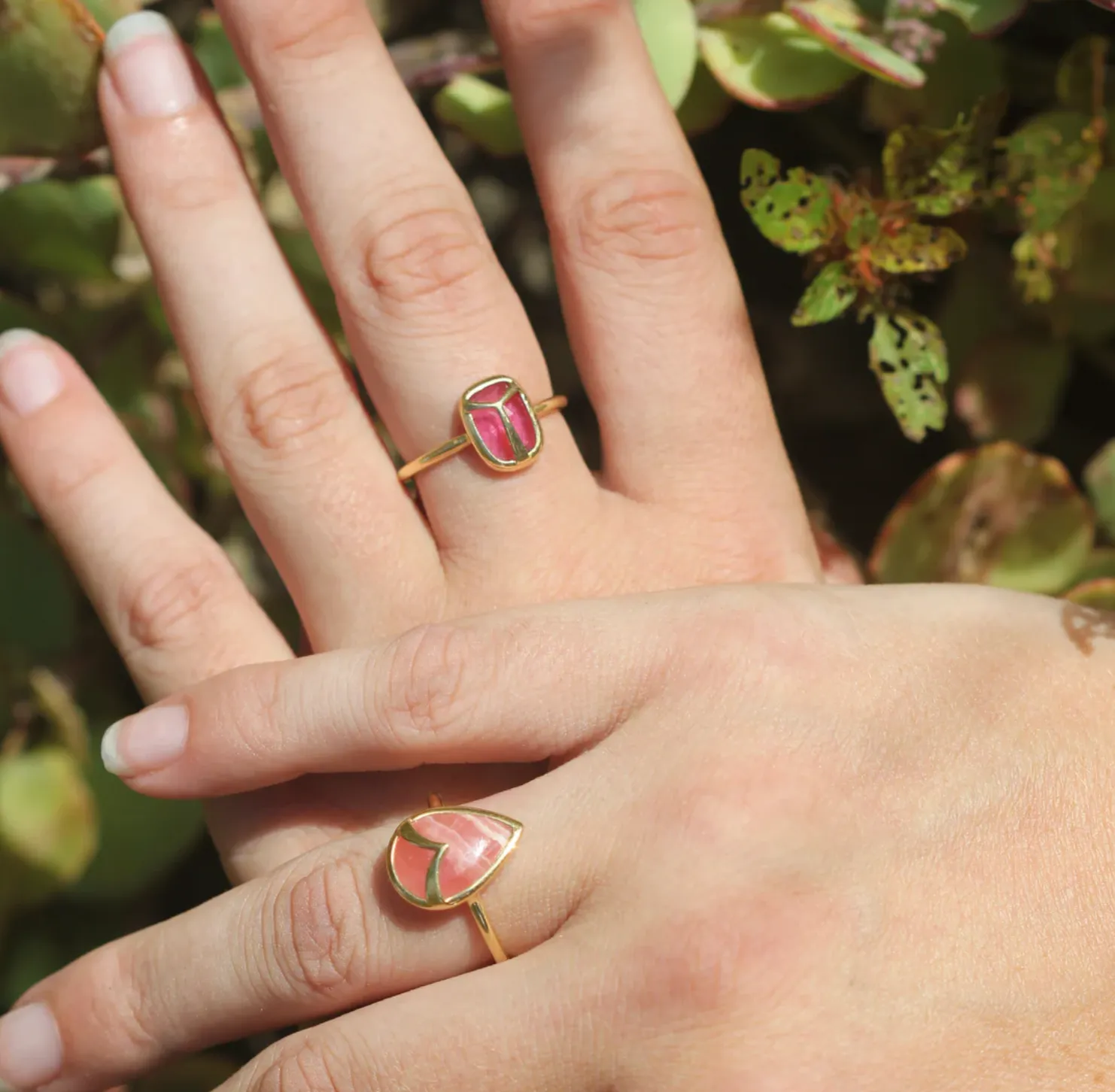 Lucky Scarab Ring, Pink Tourmaline