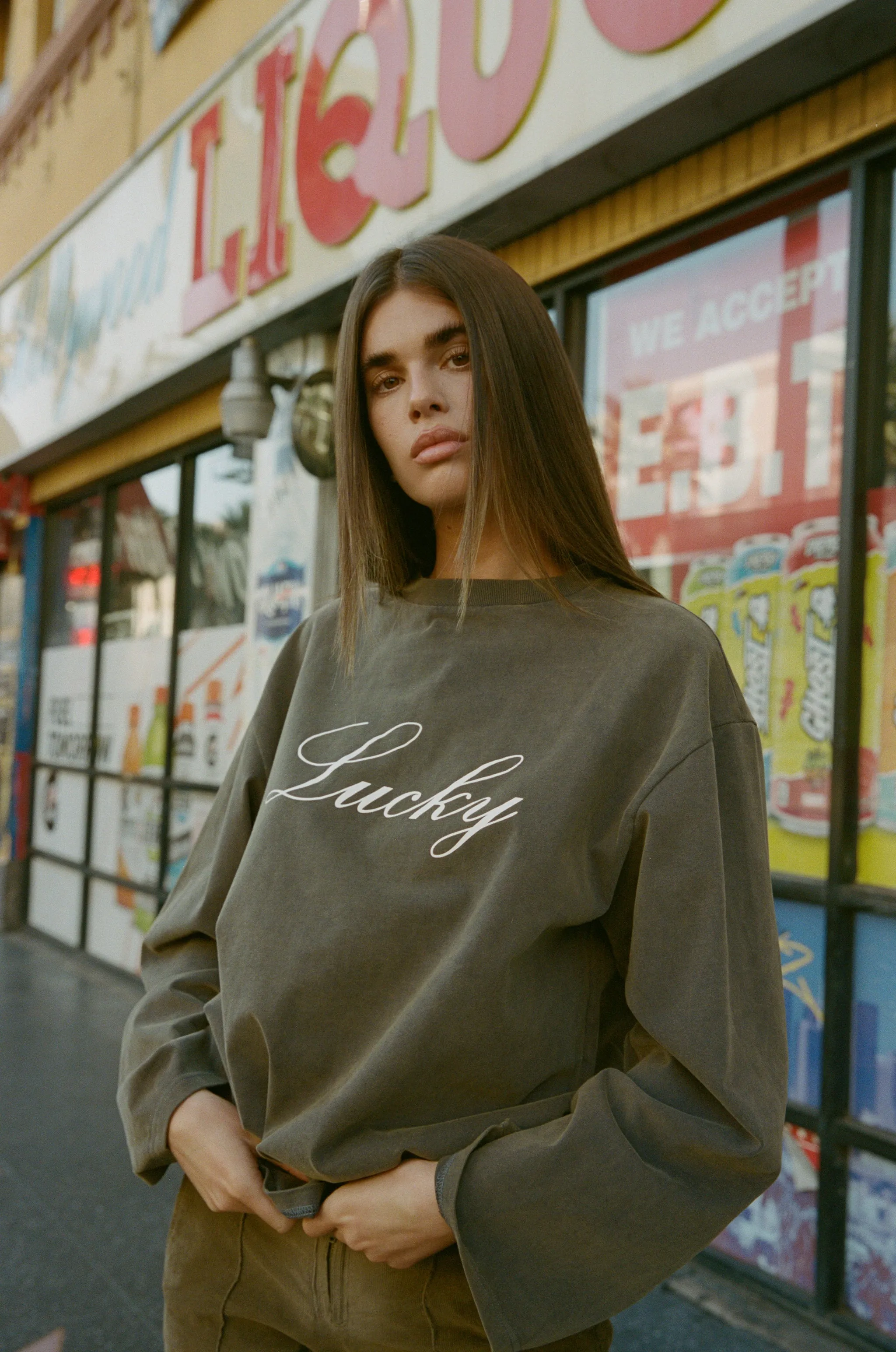 Lucky Brand Top in Washed Grey