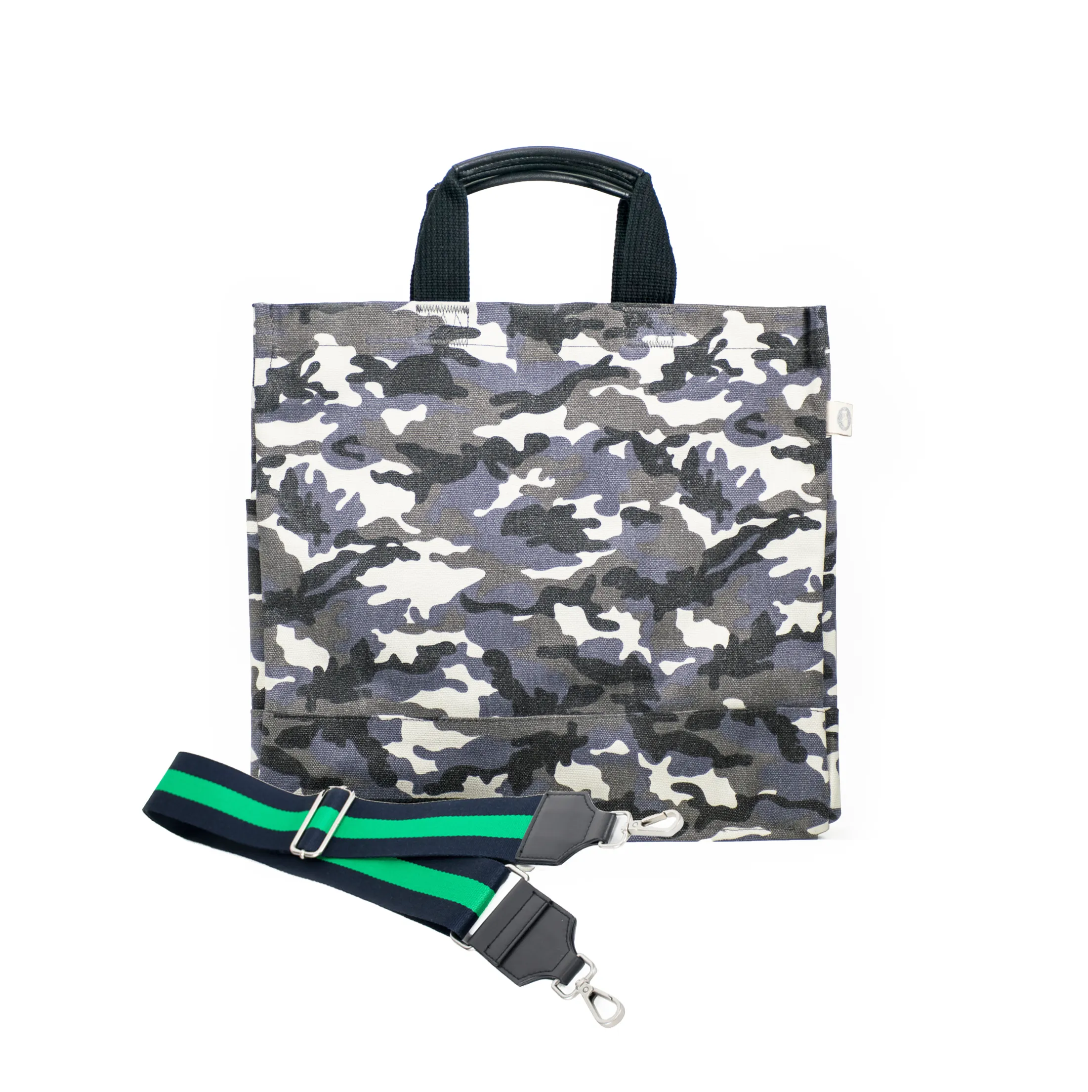 Monogram Stripe Grey Camo North South Bag