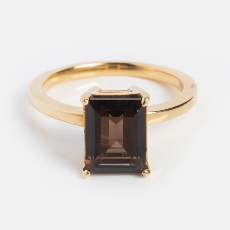 North South Smoky Quartz Ring