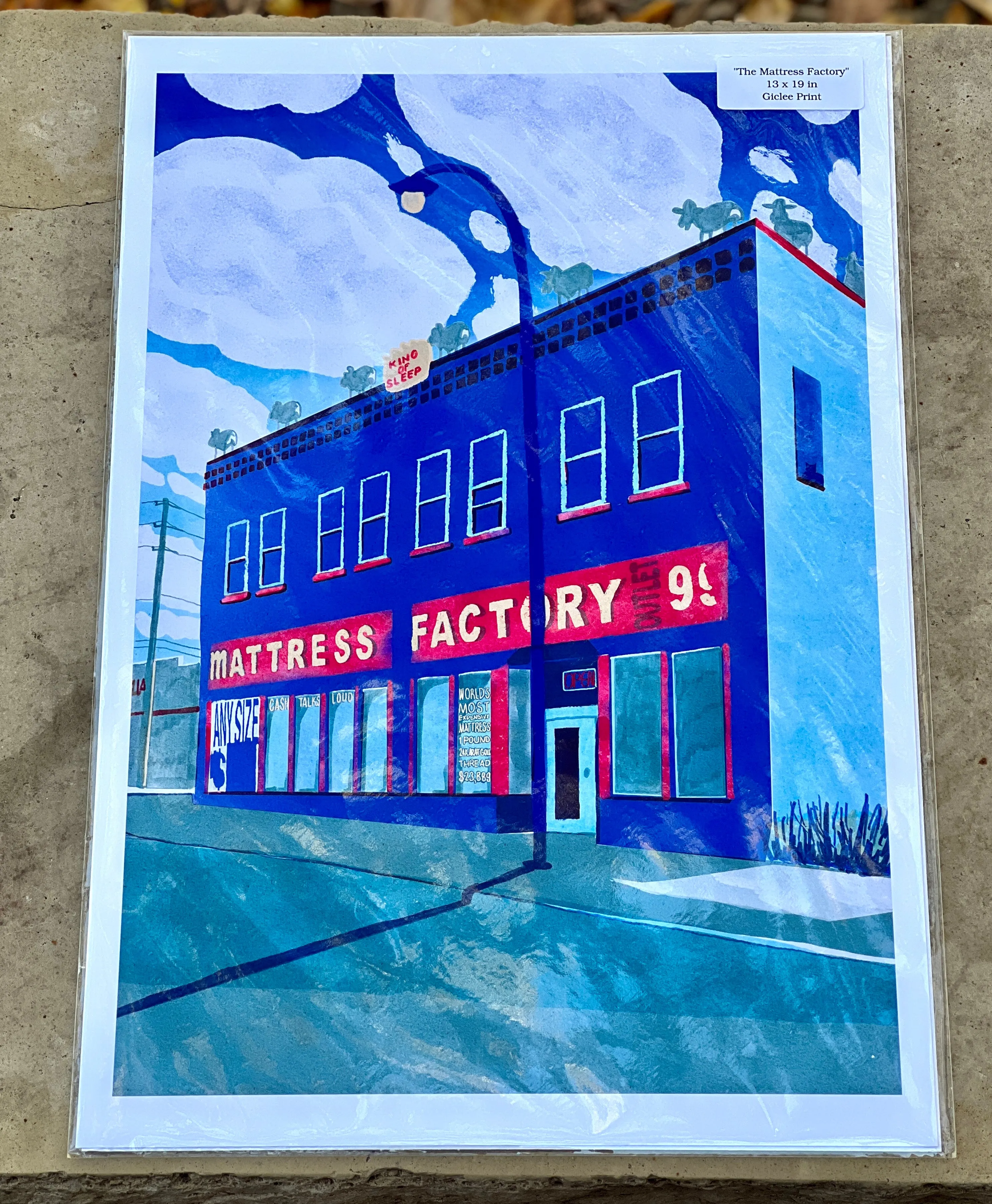 Refuge Studios Iowa City - Premium Digital Illustration of The Mattress Factory