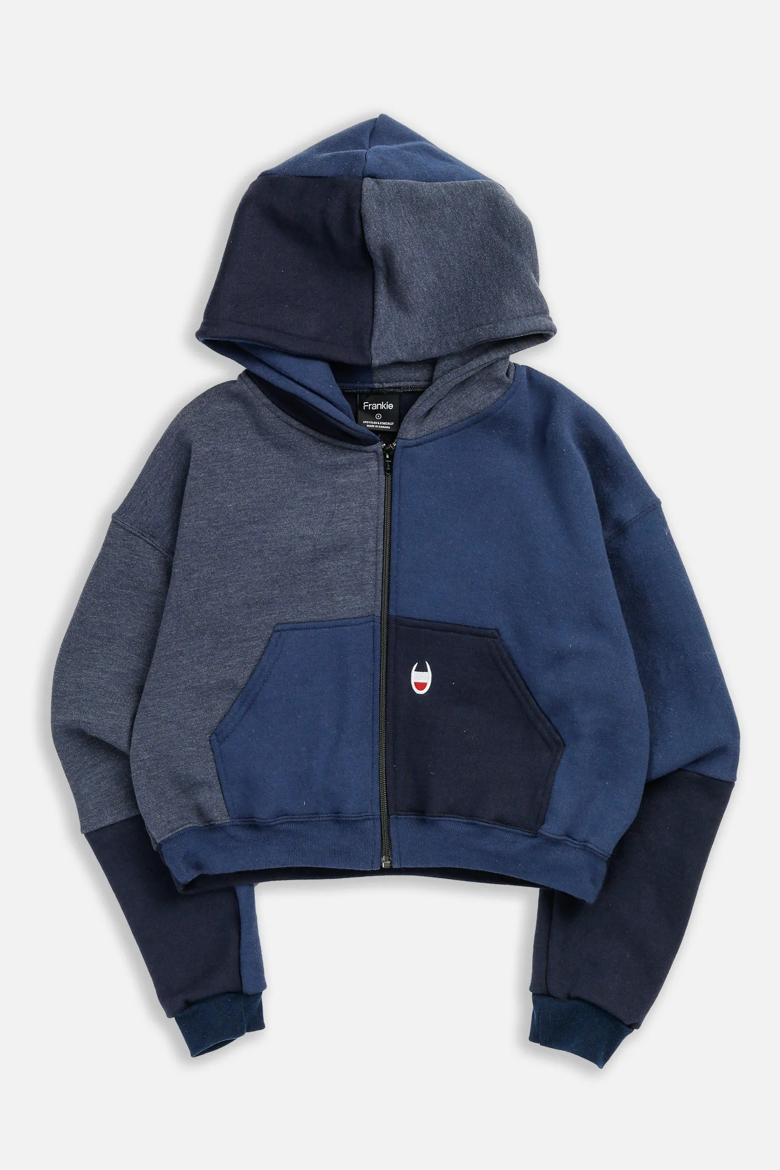 Rework Champion Crop Zip Hoodie - S