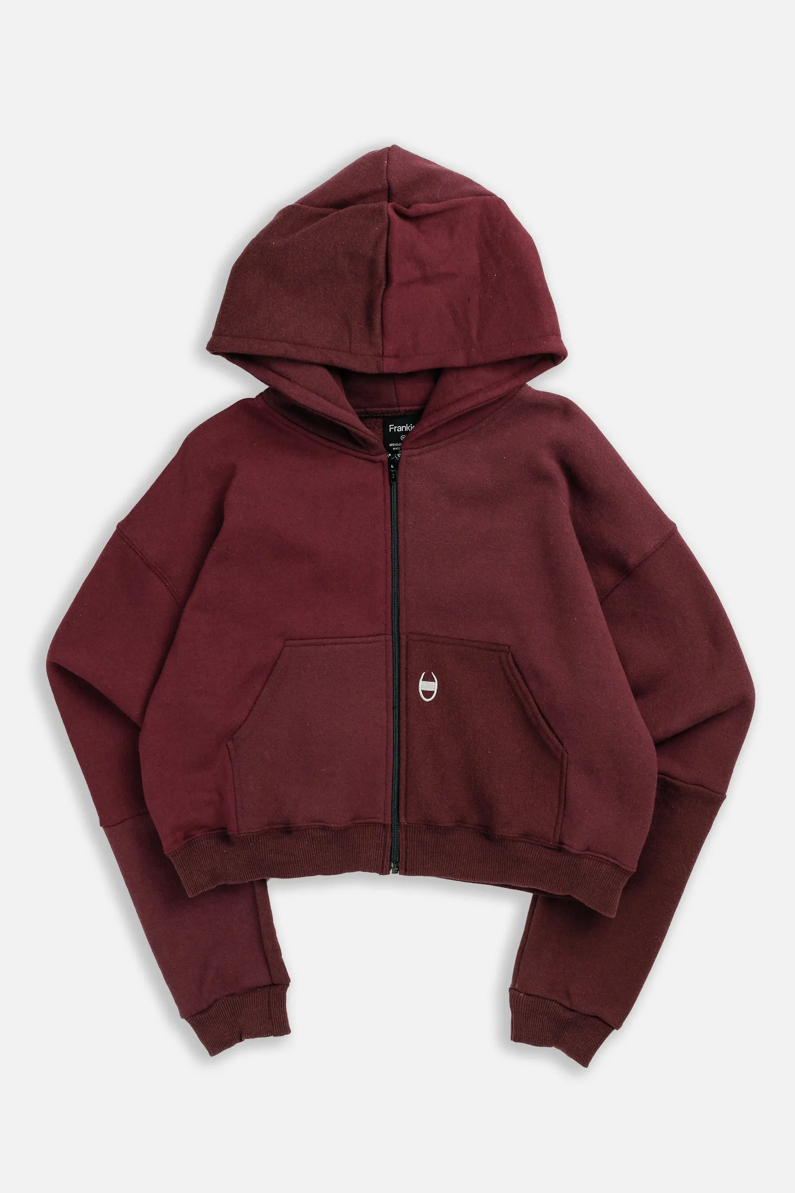 Rework Champion Crop Zip Hoodie - XL