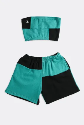 Rework Champion Patchwork Sweatshorts Set - S