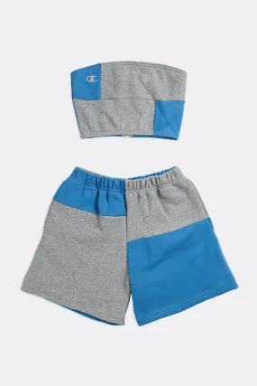 Rework Champion Patchwork Sweatshorts Set - S