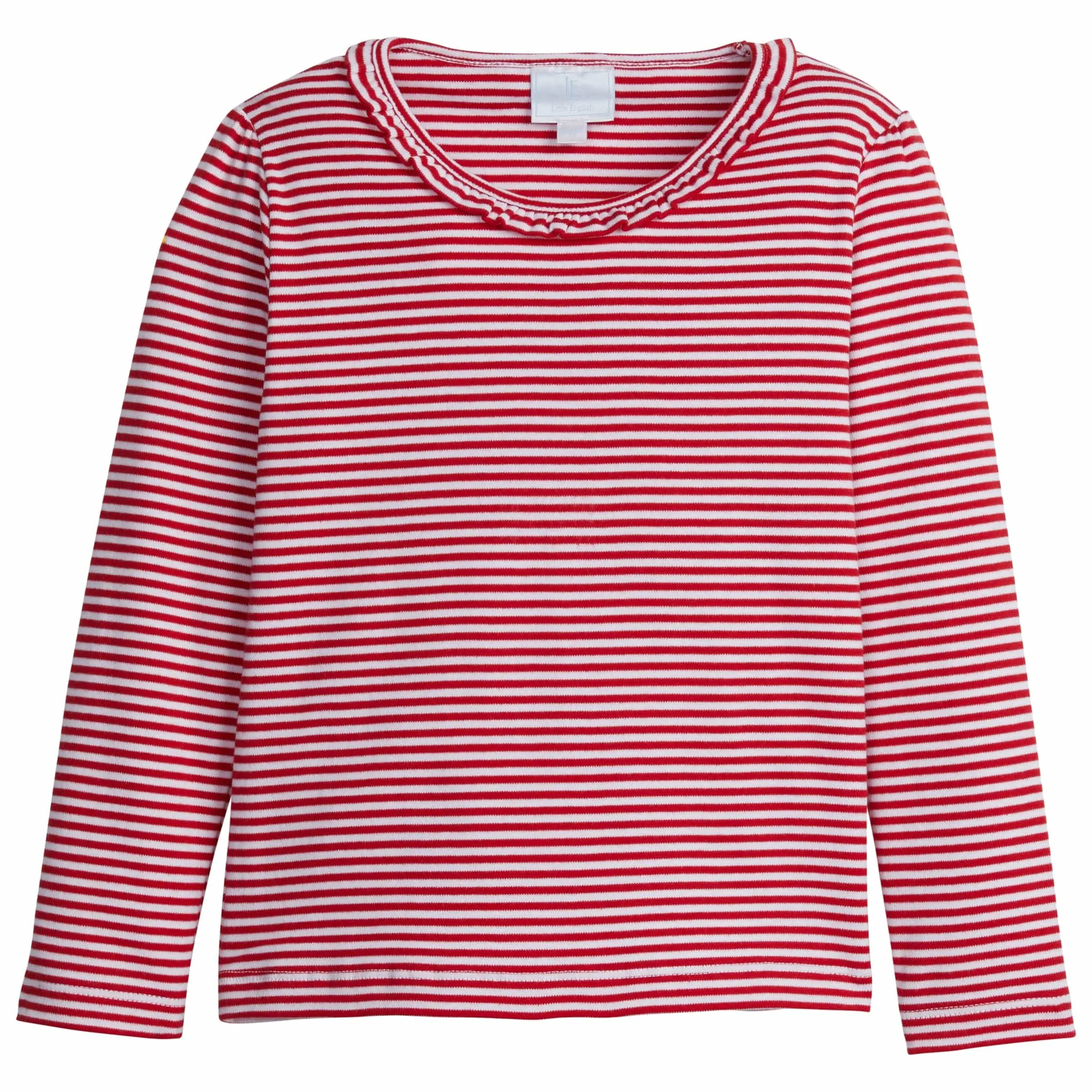 Scoop Ruffle Tee - Red Stripe