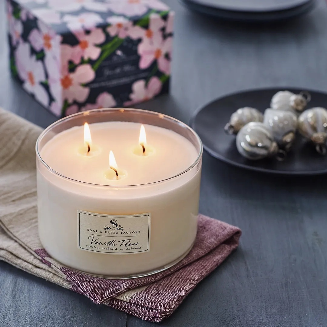 Soap & Paper Factory Vanilla Fleur 3 Wick Soy Candle