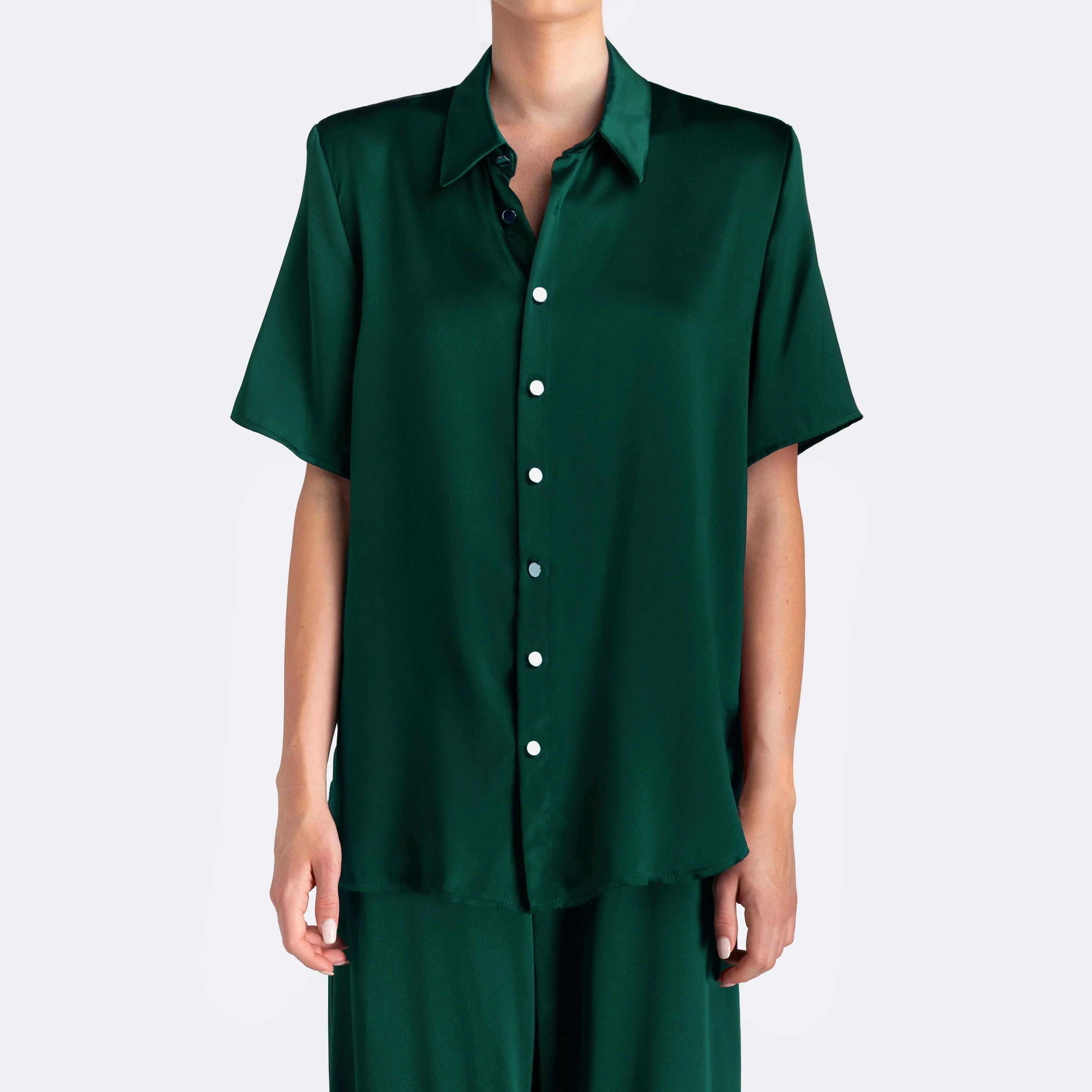 Studio Essential - Short Sleeve Blouse - Emerald