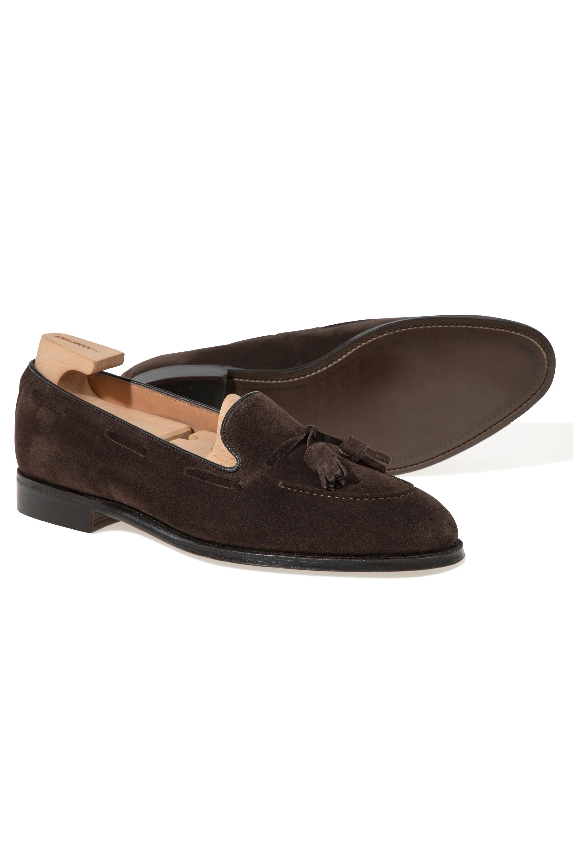 The Armoury Hudson Chocolate Suede Tassel Loafers *factory seconds*